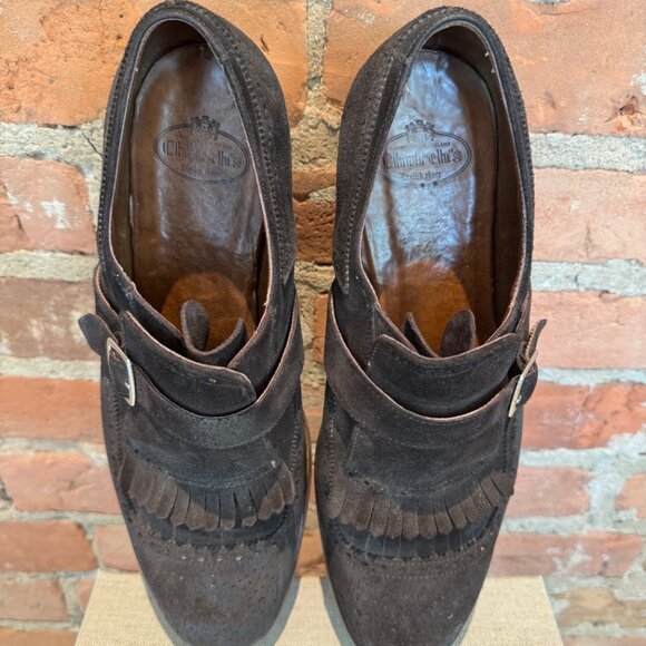 Church's Ketsby Suede Monk Strap Loafers - Brown Fringed Wingtip - Picture 5 of 6